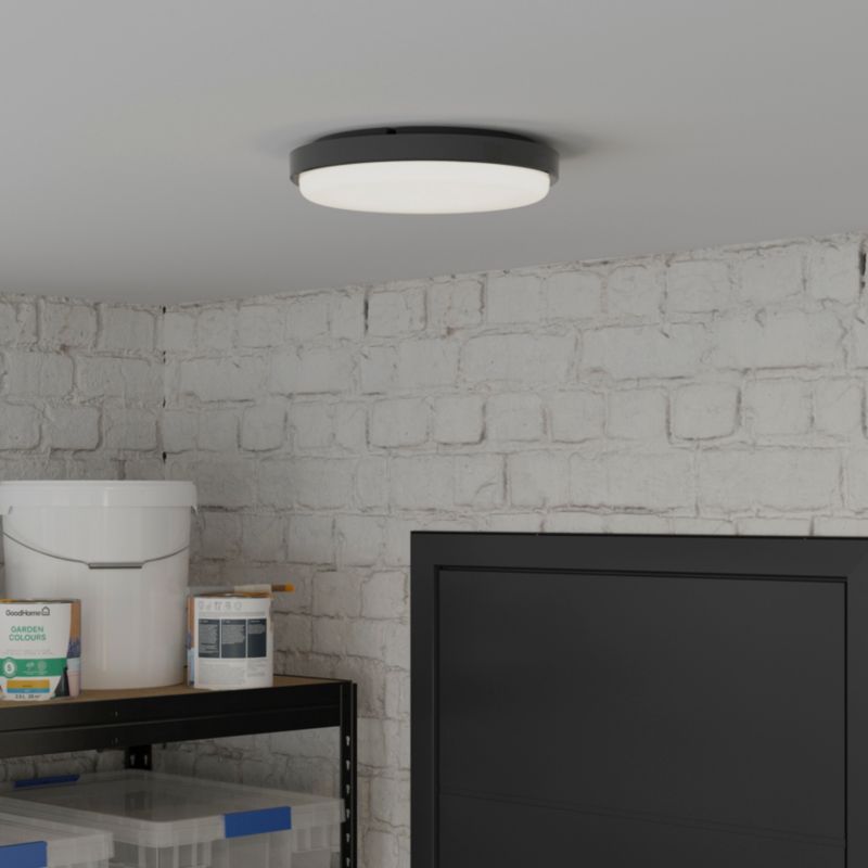 GoodHome Almagro kælderloftlampe 900 lm IP44 mat-sort