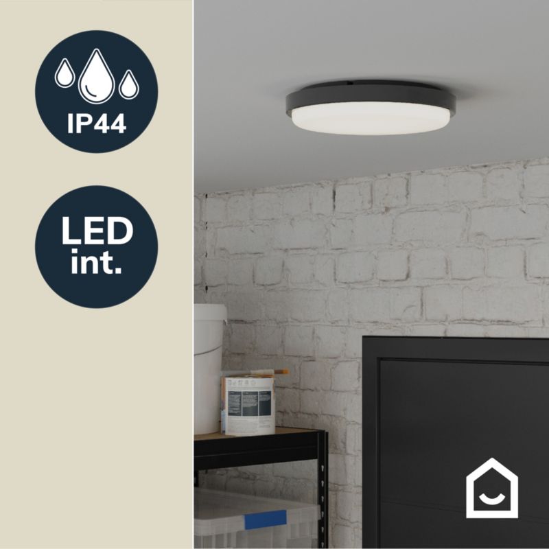 Loftlampe Almagro 900 lm IP44 Sort