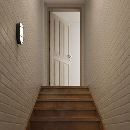 GoodHome Bellot oval kælderloftlampe 700 lm IP44 mat-sort