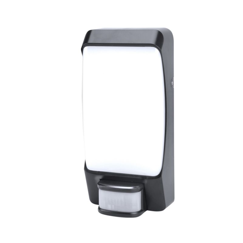 GoodHome Galeano rektangulært kælderloftlampe 800 lm IP44 med bevægelsessensor i mat‑sort