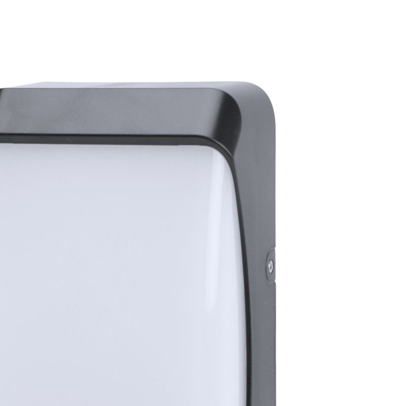 GoodHome Galeano rektangulært kælderloftlampe 800 lm IP44 med bevægelsessensor i mat‑sort