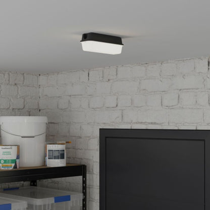 GoodHome Ivens kælderloftlampe 850 lm mat-sort