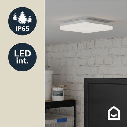 Loftlampe Loncke 28x28 cm Hvid IP65 1800 lm