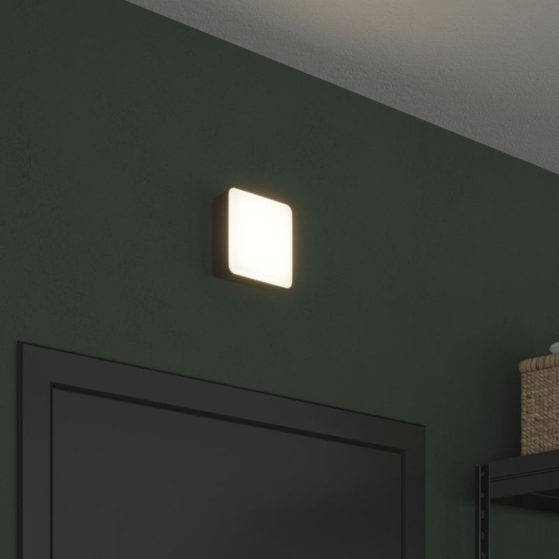 GoodHome Moresby kvadratisk kælderloftlampe 1000 lm IP44 mat‑sort