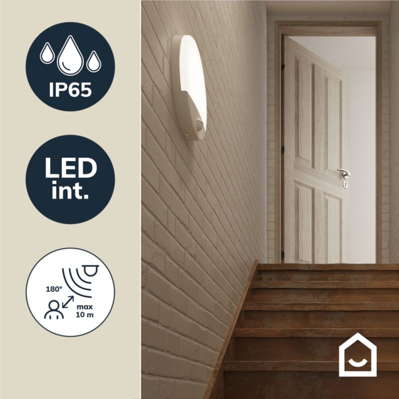 Loftlampe Pradham 900 lm IP44 Med Bevægelsessensor Hvid