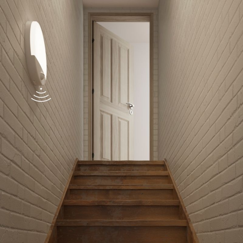 GoodHome Pradham kælderplafond 900 lm IP44 med bevægelsessensor hvid