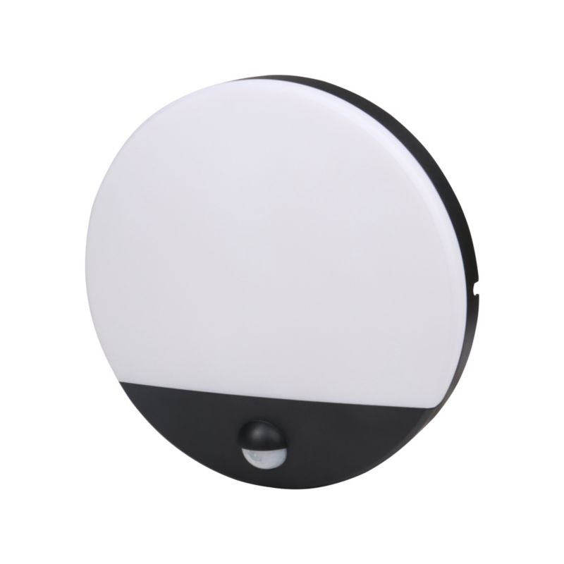 GoodHome Pradham kælderloftlampe 900 lm IP44 med bevægelsessensor, mat-sort