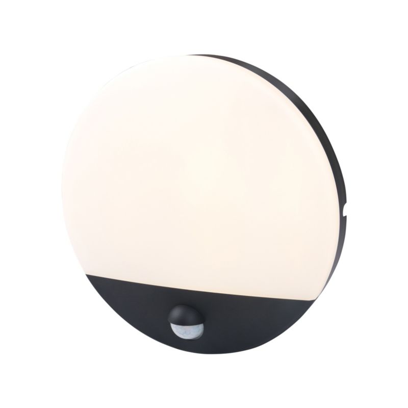 Loftlampe Pradham 900 lm IP44 Med Bevægelsessensor Sort