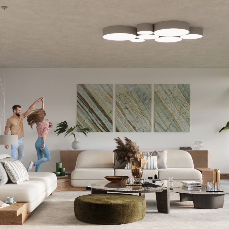 Plafond Sollux Lighting ARENA 45 grå 1 stk.