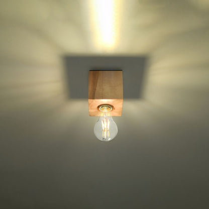 Plafond Sollux Lighting ARIZ i naturligt træ, 1 stk.