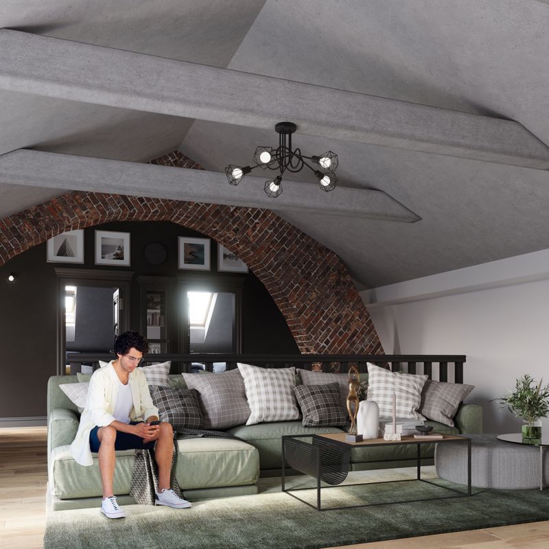 Plafond Sollux Lighting ARTEMIS 2 mat-sort 1 stk.