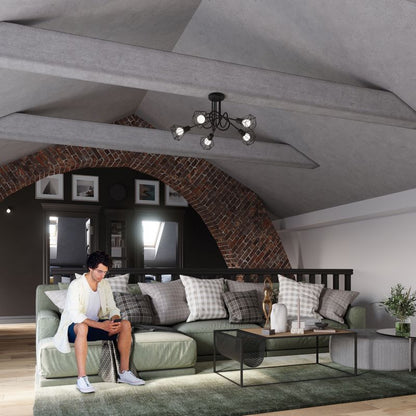 Plafond Sollux Lighting ARTEMIS 2 mat-sort 1 stk.