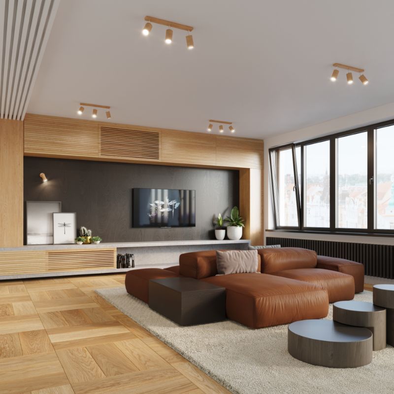 Plafond Sollux Lighting BERG 2 i naturligt træ, 1 stk.