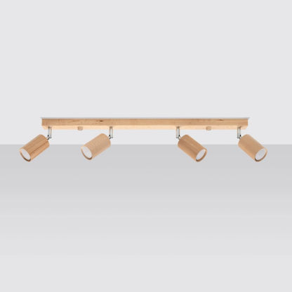 Plafond Sollux Lighting BERG 4 naturligt træ 1 stk.