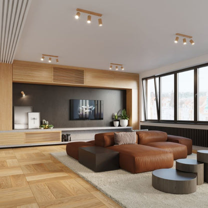 Plafond Sollux Lighting BERG 4 naturligt træ 1 stk.