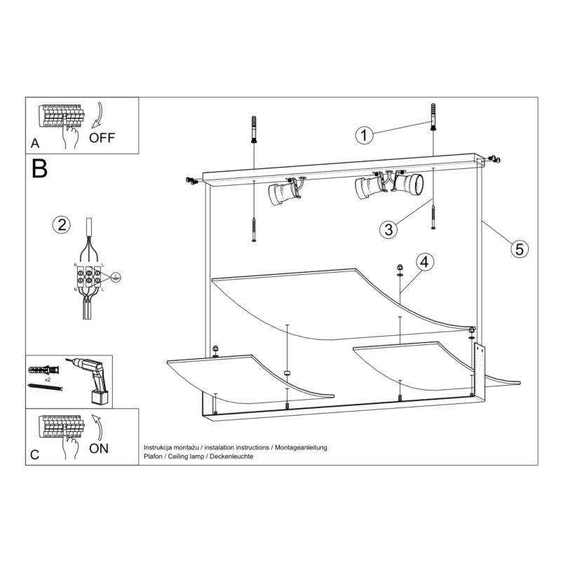 Plafond Sollux Lighting CELIA hvid 1 stk.