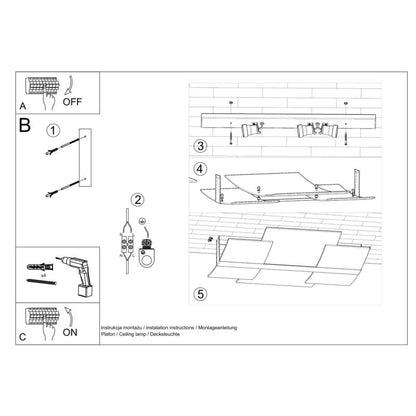Plafond Sollux Lighting CELIA krom 1 stk.