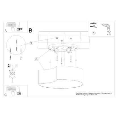Plafond Sollux Lighting CIRCLE 1 hvid 1 stk.