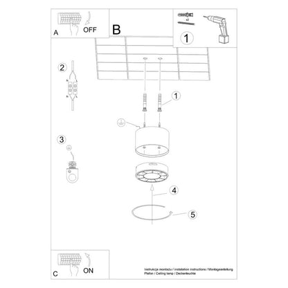 Plafond Sollux Lighting DIO hvid LED 1 stk.