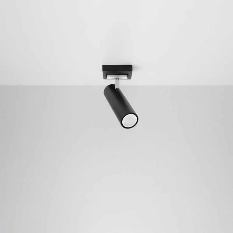 Plafond Sollux Lighting DIREZIONE 1 mat-sort 1 stk.