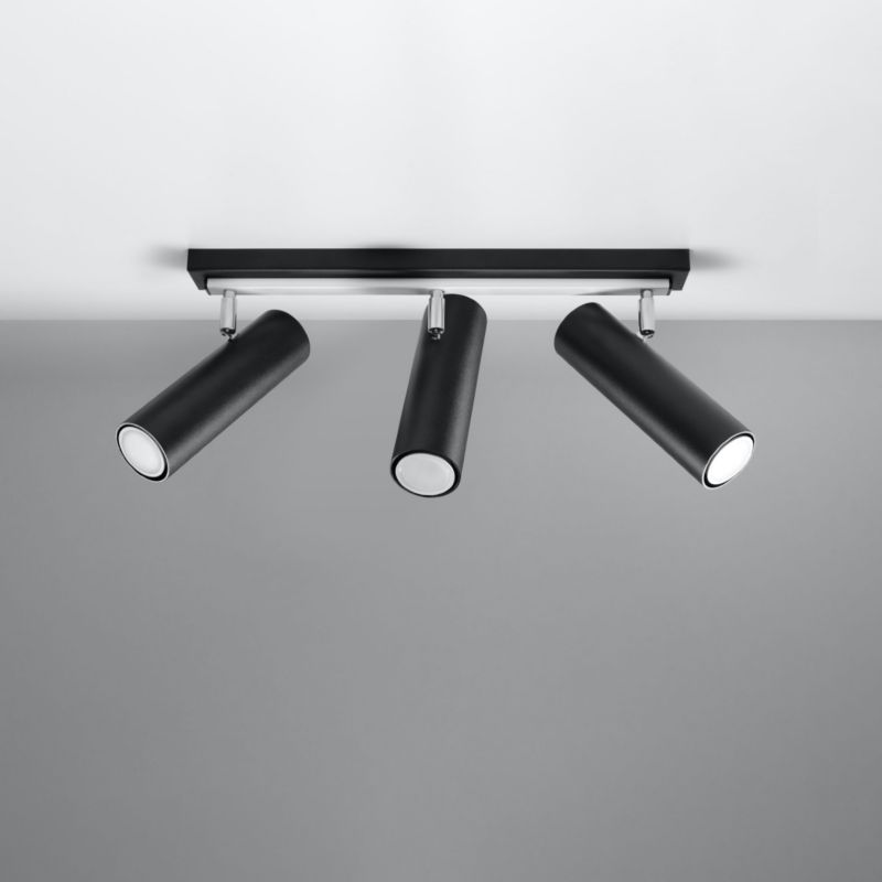 Sollux Lighting DIREZIONE 3 sort plafondesign, 1 stk.