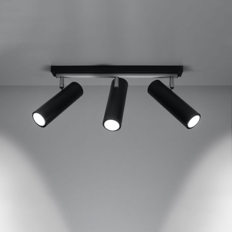 Sollux Lighting DIREZIONE 3 sort plafondesign, 1 stk.