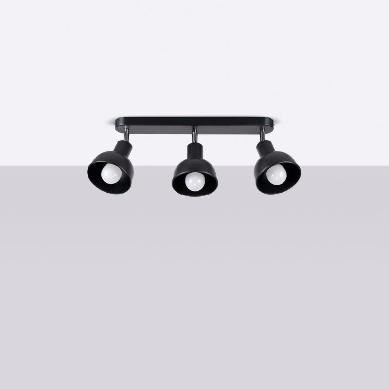 Sollux Lighting ELBA 3 sort plafondesign, 1 stk.