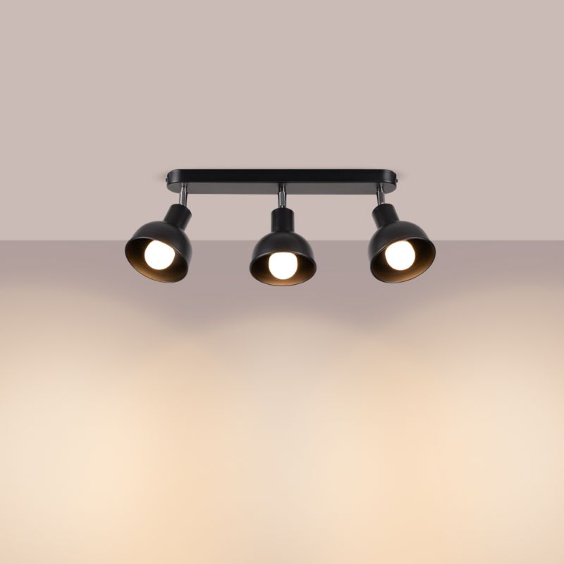 Sollux Lighting ELBA 3 sort plafondesign, 1 stk.