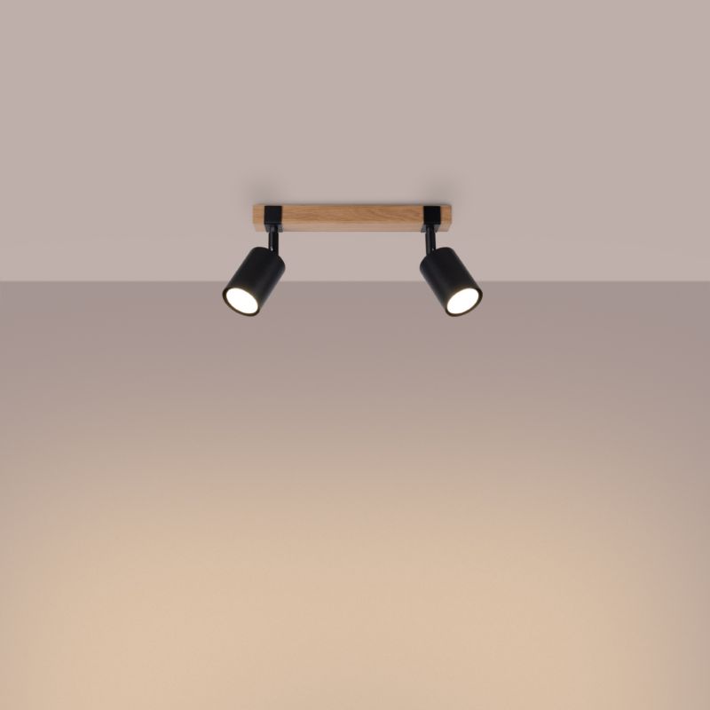 Plafond Sollux Lighting FAGER 2 sort 1 stk.