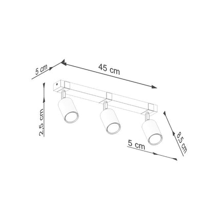 Plafond Sollux Lighting FAGER 3 sort 1 stk.