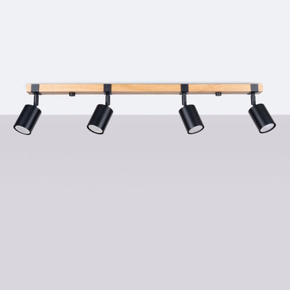 Plafond Sollux Lighting FAGER 4L mat‑sort 1 stk.