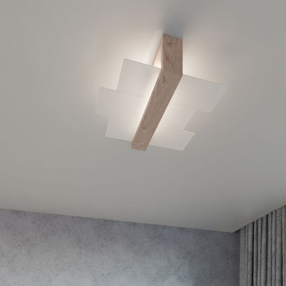 Plafond Sollux Lighting FENIKS 2 i naturligt træ, 1 stk.