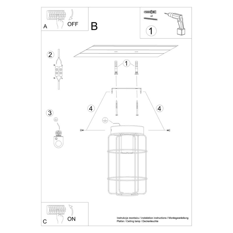 Plafond Sollux Lighting GOTTO 1 stk.