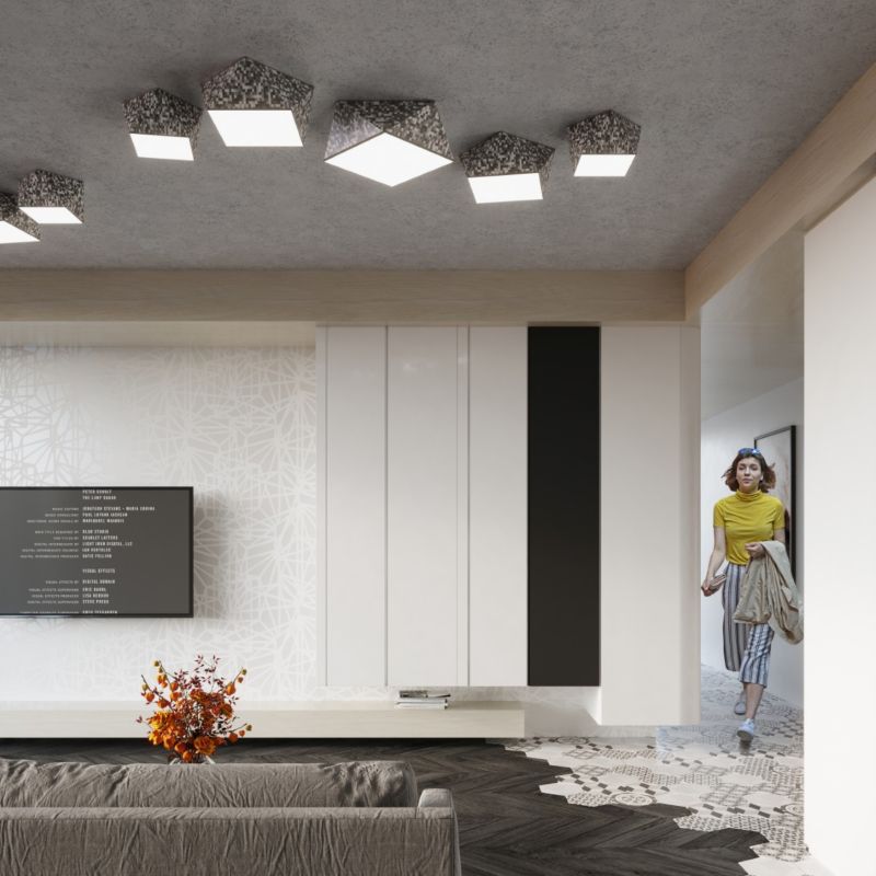 Plafond Sollux Lighting HEXA 35 med palietter, 1 stk.