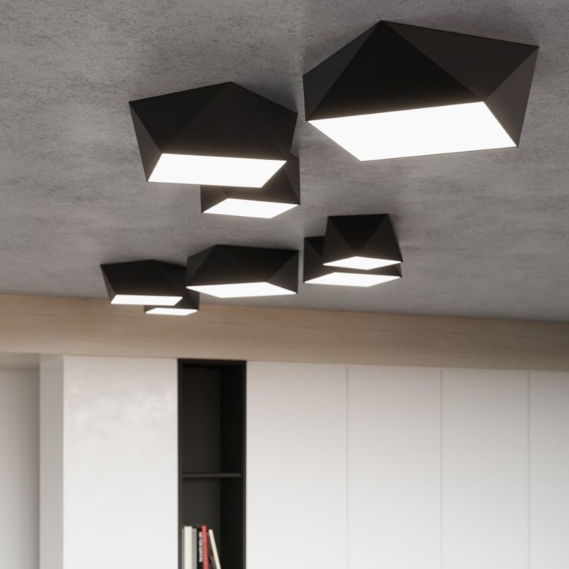 Plafond Sollux Lighting HEXA 45 mat-sort 1 stk.