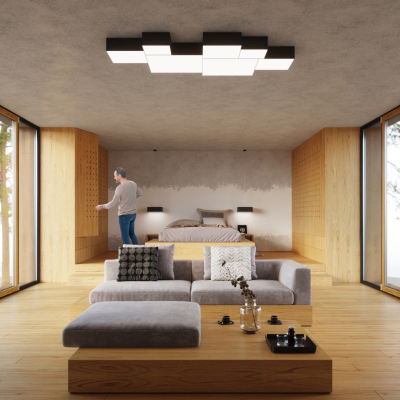 Plafond Sollux Lighting HORUS 55 sort 1 stk.