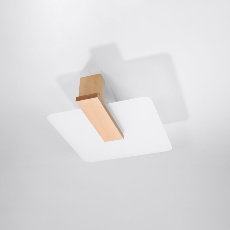 Plafond Sollux Lighting LAPPO i naturligt træ 1 stk.