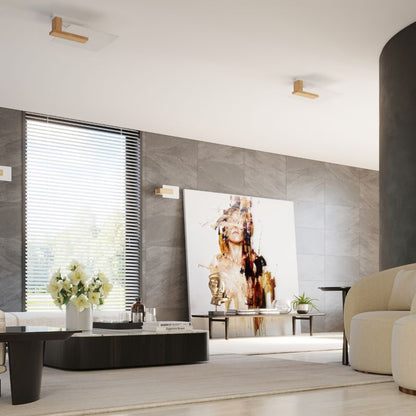 Plafond Sollux Lighting LAPPO i naturligt træ 1 stk.