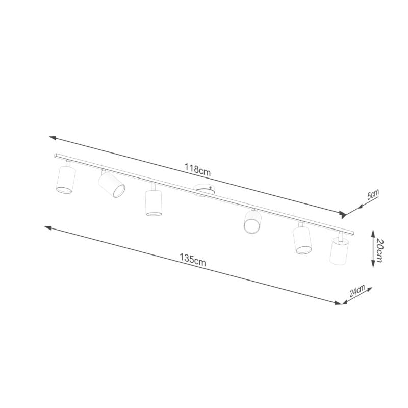 Plafond Sollux Lighting LEMMI 6L hvid 1 stk.