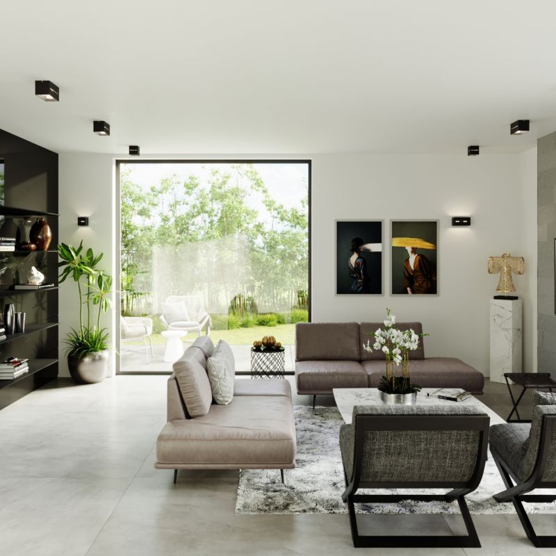 Plafond Sollux Lighting LOBO mat-sort 1 stk.