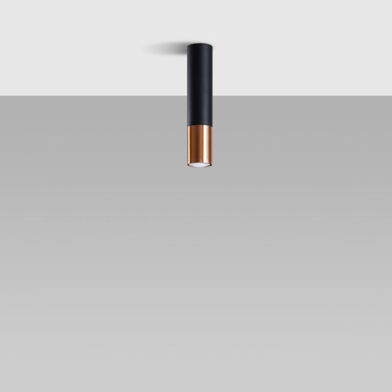 Plafond Sollux Lighting LOOPEZ mat-sort/kobber 1 stk.