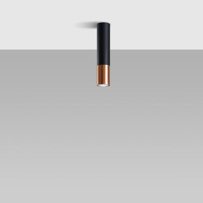 Plafond Sollux Lighting LOOPEZ mat-sort/kobber 1 stk.