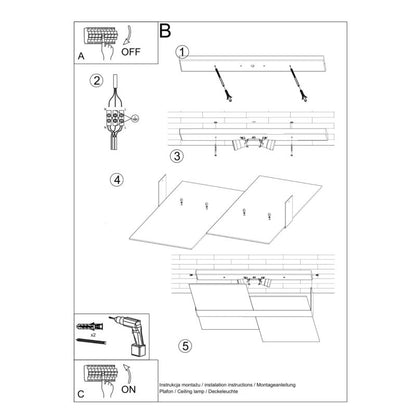 Plafond Sollux Lighting MASSIMO krom 1 stk.