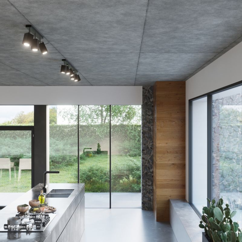 Plafond Sollux Lighting MERIDA 4L mat-sort 1 stk.