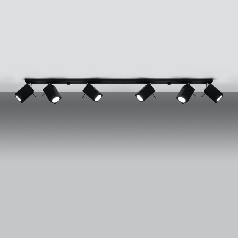 Plafond Sollux Lighting MERIDA 6L sort 1 stk.