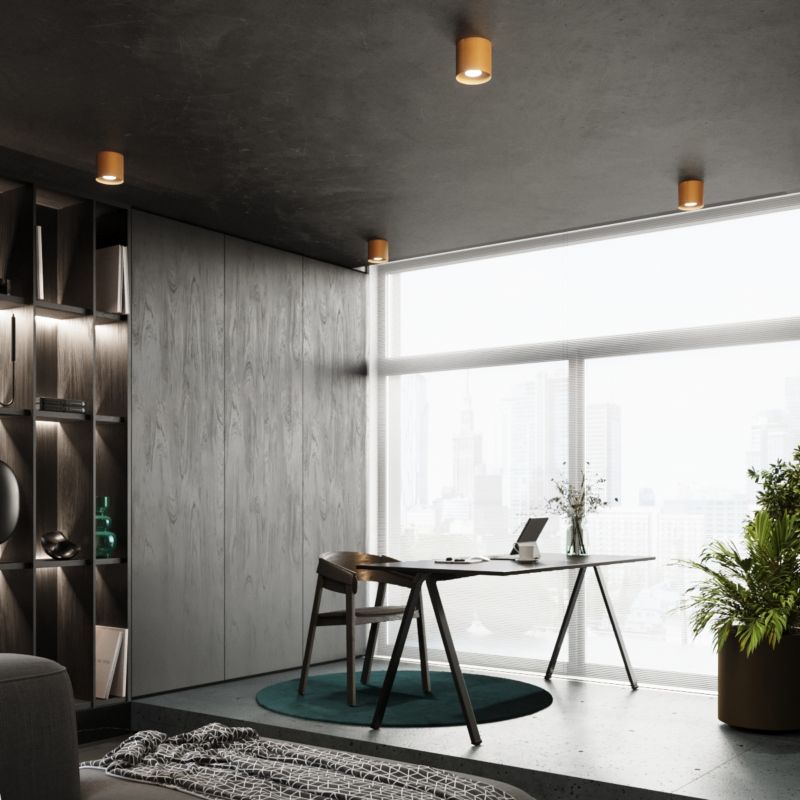 Plafond Sollux Lighting MIKA i guld, 1 stk.