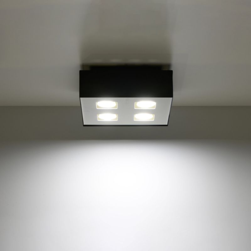 Plafond Sollux Lighting MONO 4 mat-sort 1 stk.
