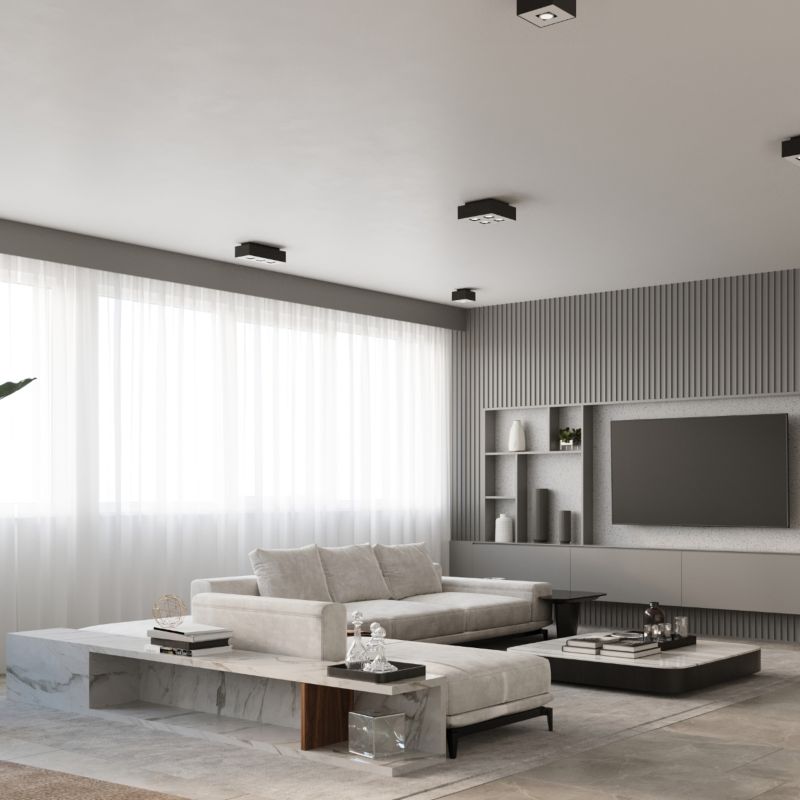 Plafond Sollux Lighting MONO 4 mat-sort 1 stk.