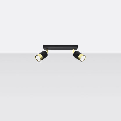 Plafond Sollux Lighting NERO 2 sort/guld 1 stk.