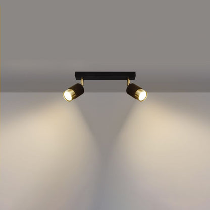 Plafond Sollux Lighting NERO 2 sort/guld 1 stk.